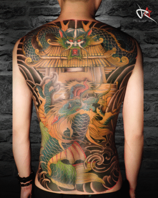 Hình Xăm Cá Chép Hóa Rồng Full Lưng