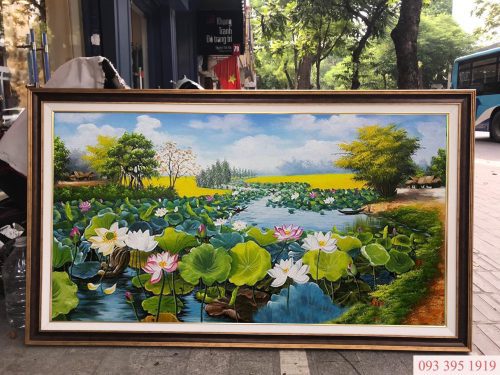 Tranh Hoa Sen Cá Chép